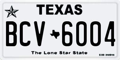 TX license plate BCV6004