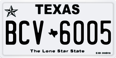 TX license plate BCV6005