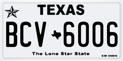 TX license plate BCV6006
