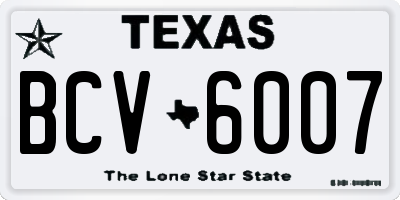 TX license plate BCV6007