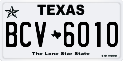 TX license plate BCV6010