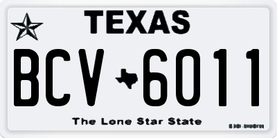 TX license plate BCV6011