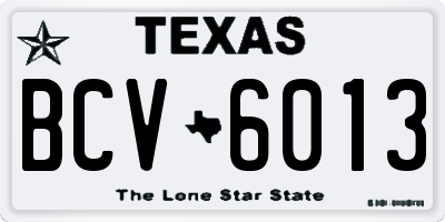 TX license plate BCV6013