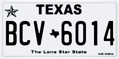 TX license plate BCV6014
