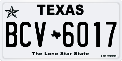 TX license plate BCV6017