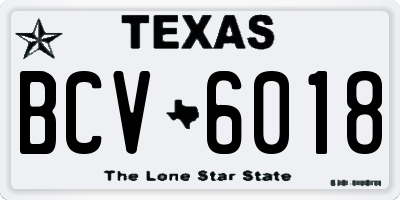 TX license plate BCV6018