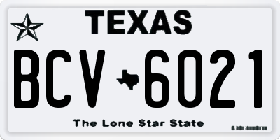 TX license plate BCV6021