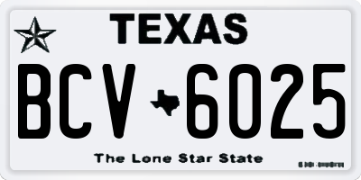 TX license plate BCV6025