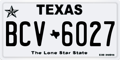 TX license plate BCV6027