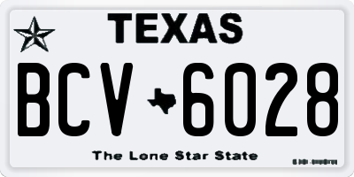 TX license plate BCV6028