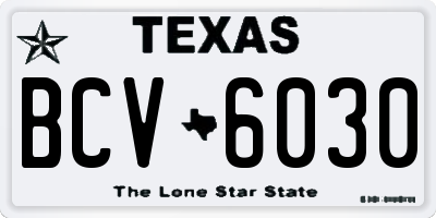 TX license plate BCV6030