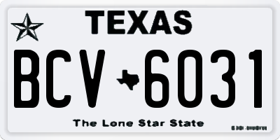 TX license plate BCV6031