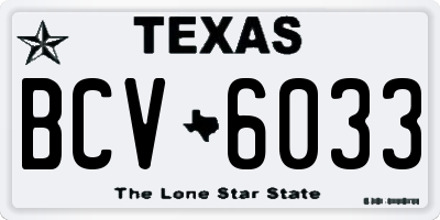 TX license plate BCV6033