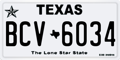 TX license plate BCV6034