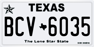 TX license plate BCV6035
