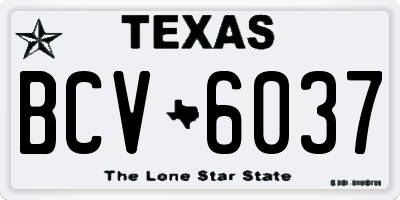 TX license plate BCV6037