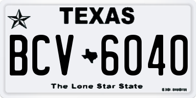 TX license plate BCV6040