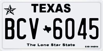 TX license plate BCV6045