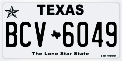 TX license plate BCV6049
