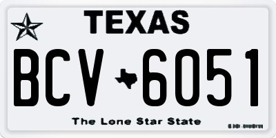 TX license plate BCV6051