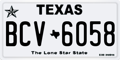 TX license plate BCV6058