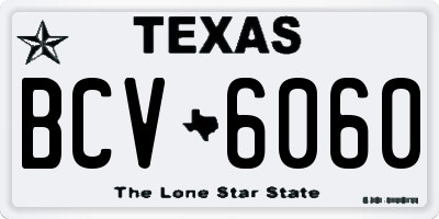 TX license plate BCV6060