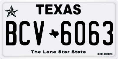 TX license plate BCV6063