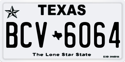 TX license plate BCV6064