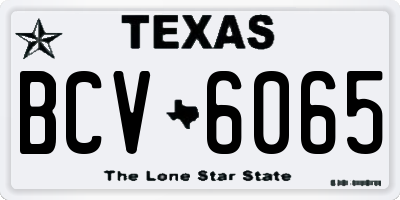 TX license plate BCV6065
