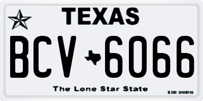 TX license plate BCV6066