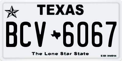 TX license plate BCV6067