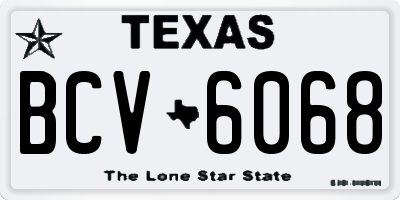 TX license plate BCV6068