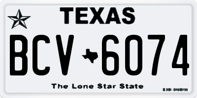TX license plate BCV6074