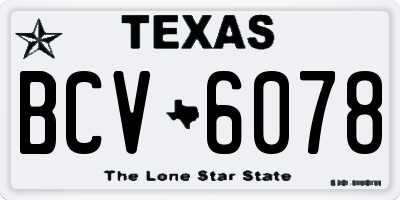 TX license plate BCV6078