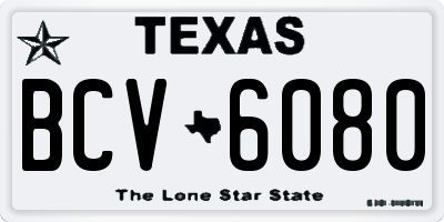 TX license plate BCV6080