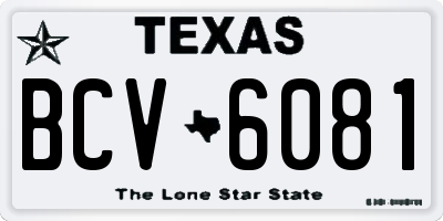 TX license plate BCV6081