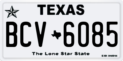 TX license plate BCV6085