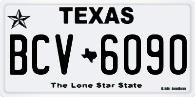 TX license plate BCV6090