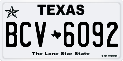 TX license plate BCV6092