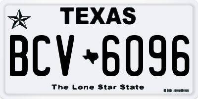 TX license plate BCV6096