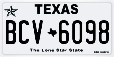 TX license plate BCV6098