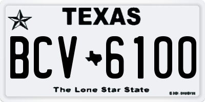 TX license plate BCV6100