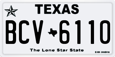 TX license plate BCV6110