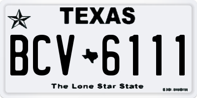 TX license plate BCV6111