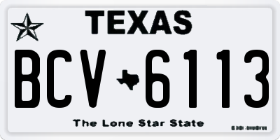TX license plate BCV6113