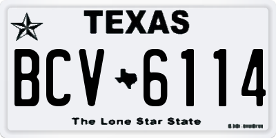 TX license plate BCV6114