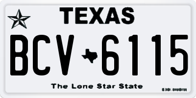 TX license plate BCV6115