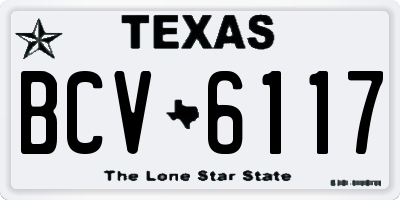 TX license plate BCV6117