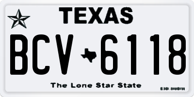 TX license plate BCV6118