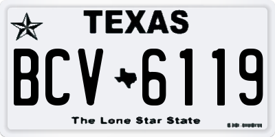 TX license plate BCV6119